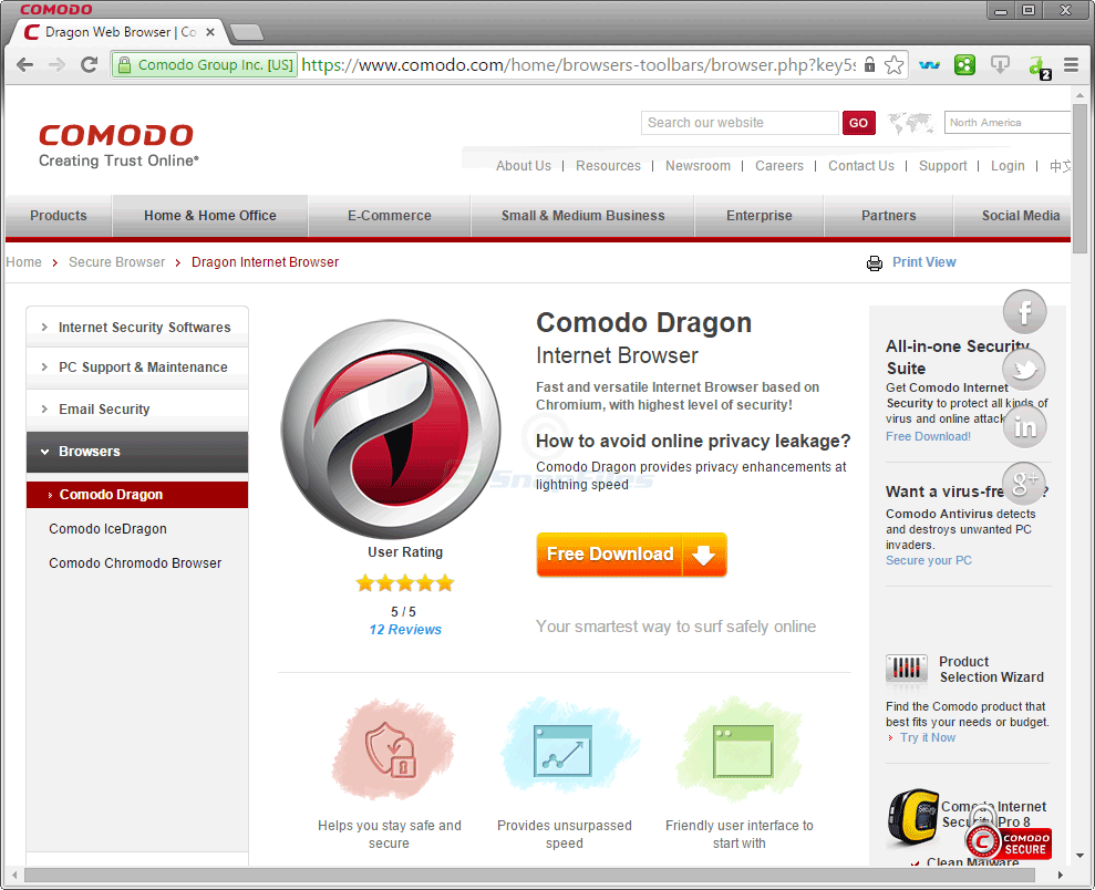 Comodo Dragon Browser Gratis Unduh