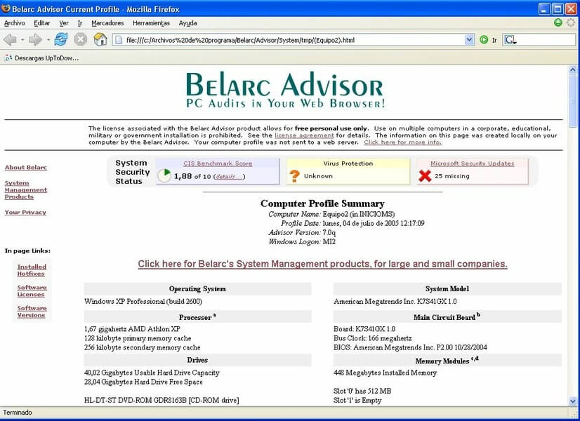 Belarc Advisor Portable