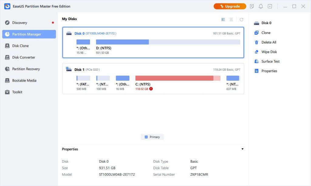 Download EaseUS Partition Master