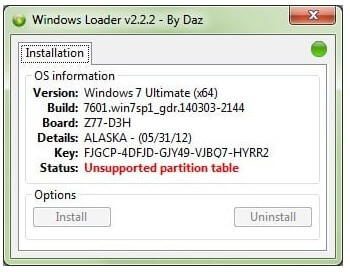 Windows 7 Loader By DAZ